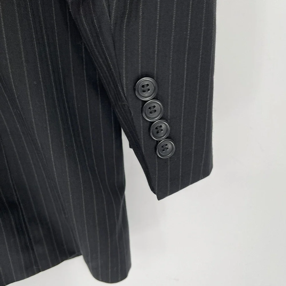 Joseph & Feiss Men's Black Pinstripe Super 120's Wool Blazer Jacket Size 42R